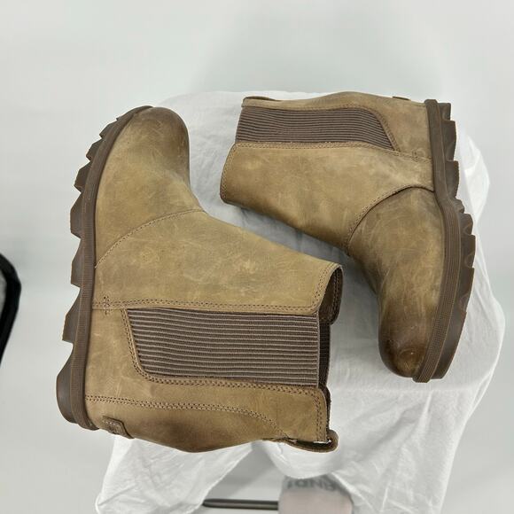 Women's Tan Leather SOREL Joan Of Arctic Wedge II Chelsea Bootie 10M NL3022-240 - Picture 4 of 8